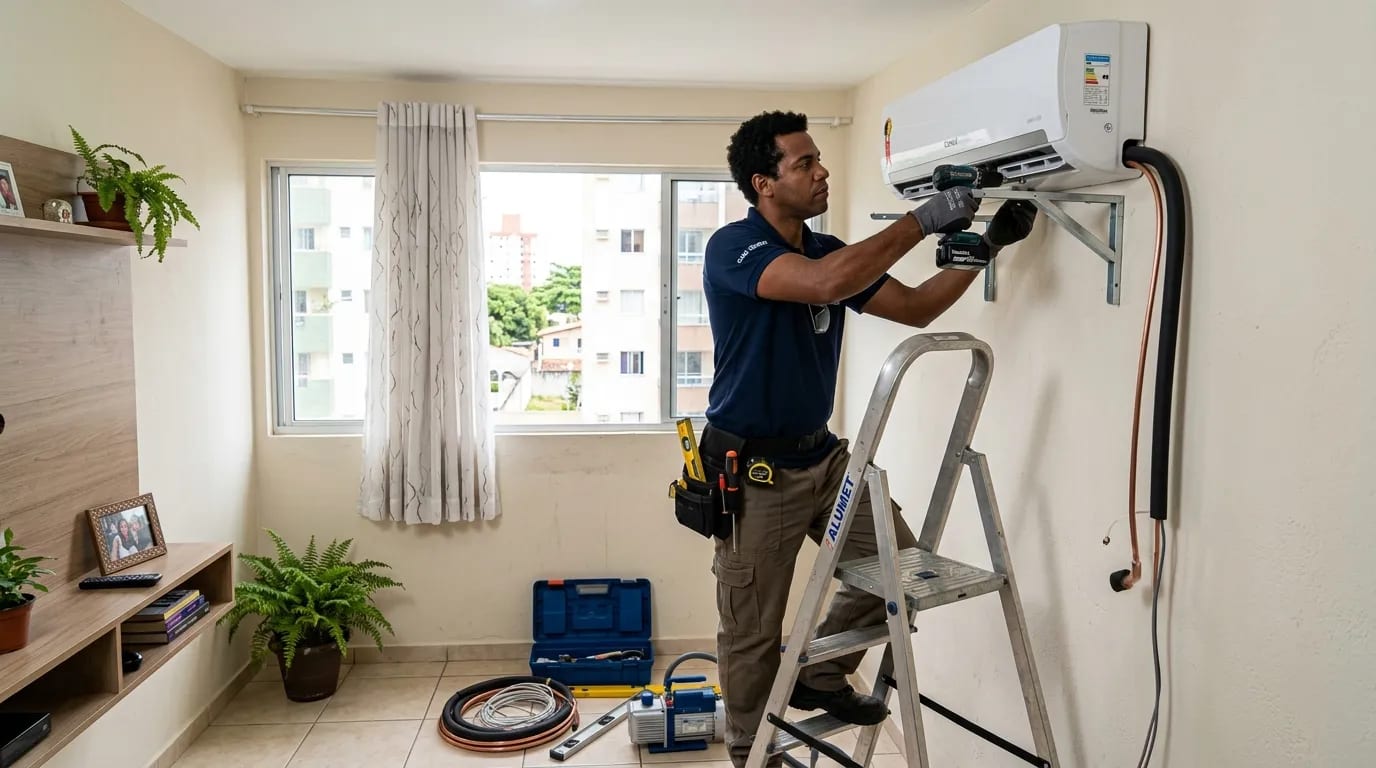 Instalação de ar-condicionado split em Uberaba‑MG