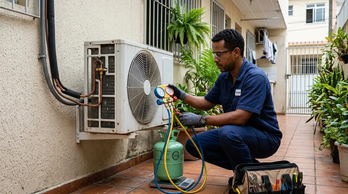Instalação da condensadora em Uberaba‑MG