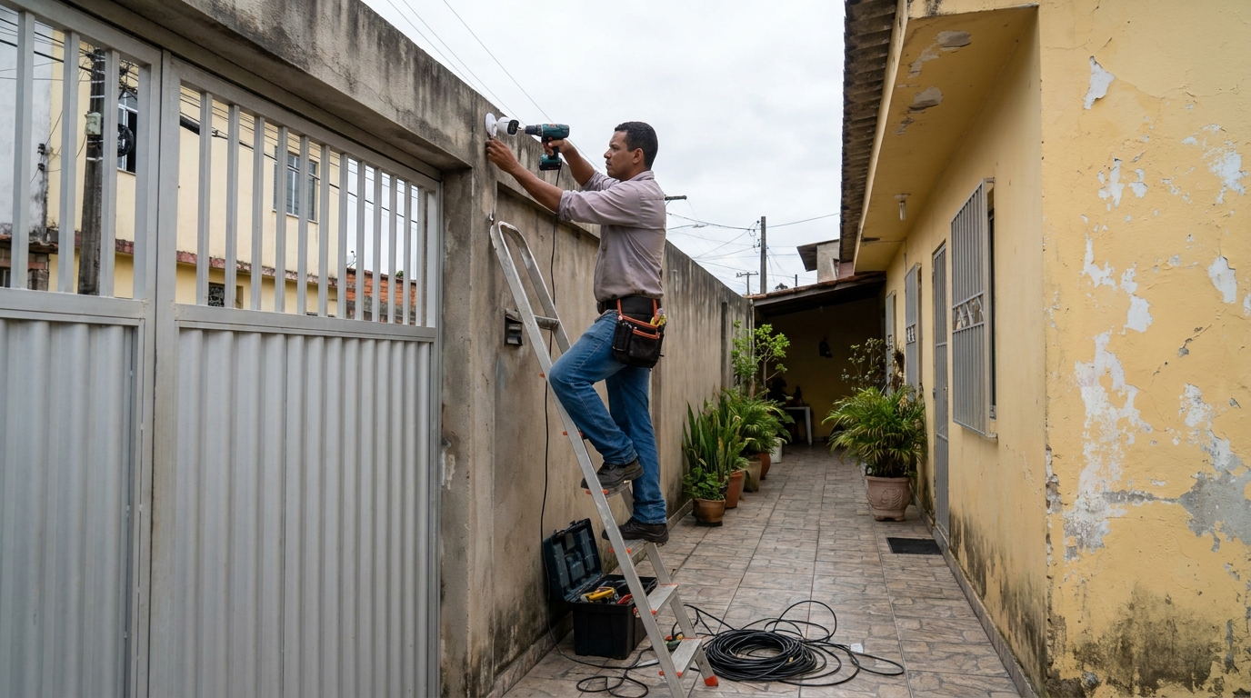 Passagem de cabeamento em Uberaba‑MG